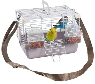 Papageienkäfig - Tragbarer Transportkäfig mit Robuster Metallkonstruktion, Sicherer Transport für Leicht zu Reinigende Vögel, Zubehör für Kleine Haustiere Tierhalter, Perfekt für Tierarztbesuche,