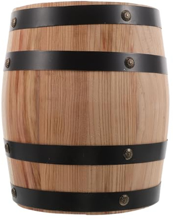 Toyvian Holz-sparschwein in Fassform Vintage-spardose aus Eichenholz Große Münzspardose für Junge Mädchen und Erwachsene Rustikale Spardose für Schreibtisch oder Regal