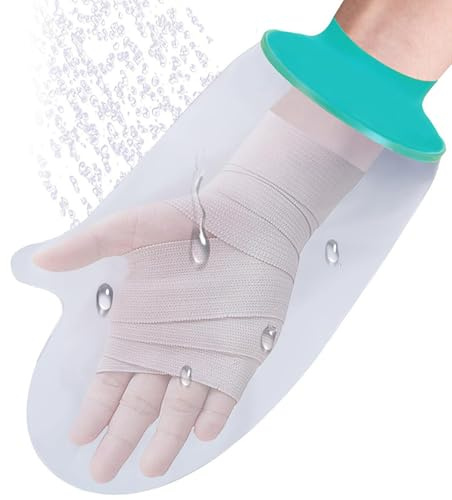 SiumPklay waterproof protector, Waterproof Hand Cast Cover for Shower Reusable Arm, Wrist Protector for Bathing Skin-Friendly Silicone Sleeve for Bandages, Dressings, Wound Care Universal