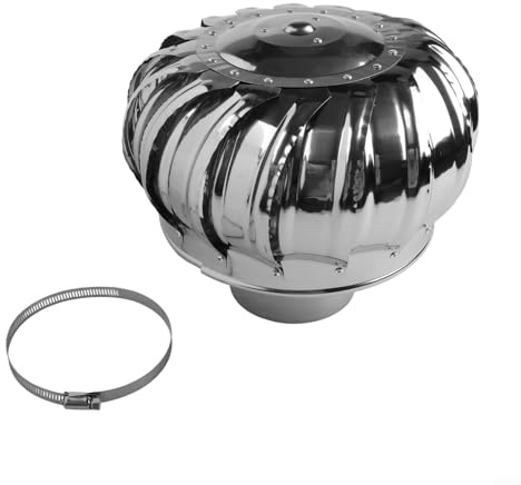 110 mm Windturbinen-Entlüftung, 304 Edelstahl, Dachhaube, nicht betriebener Luftabzug für Kaminabzugsrohr und Schutzkappe für Zuhause, Bauernhof