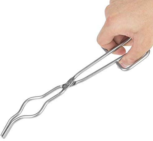 LUCKDANO Degeltång Pincett Rostfritt Stål Degeltångtång 250 Mm 9,84 Tum Professionell Gripbägarhållare för Laboratoriebruk (250 mm)