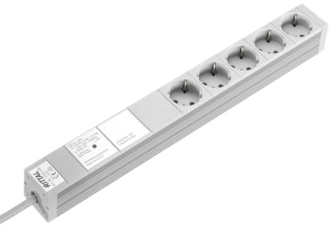 Rittal DK Typ F Steckdosenleiste, 5-fach Gefiltert 16A CEE 7/3 Überspannungsschutz, 2m Kabel, 250V