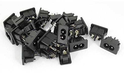 sourcing map 25Stk IEC 320-C8 Stecker Verbinder Einrasten PCB AC 250V 2,5A | Montage Adapter