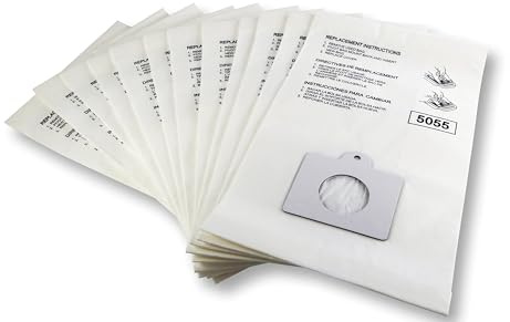 K&J 12-Pack Vacuum Bags, Compatible with Kenmore Q/C, 5055, 50557, 50558, 400 Series, 600 Series, and Panasonic C-5 Canister Vacuums
