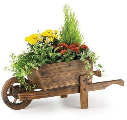 Unibos Garden Supplies Ornamental Wheelbarrow Planter Flower Cart Garden Décor