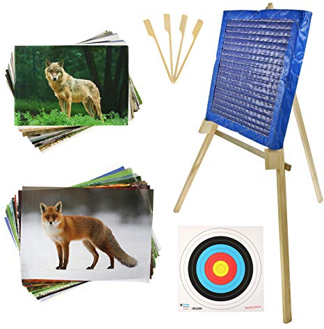 EINSTEIGERSET | Zielscheibe aus Stroh - inkl. Ständer und Auflagen (60x60, Strohmatte); Zubehör für Bogenschießen, Pfeil und Bogen, Bogensport