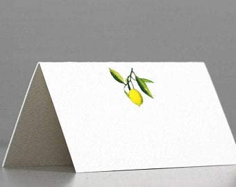 Nancy Nikko - Tarjetas con diseño de limón en Rama para Bodas, duchas y cenas. Estilo de Tienda de campaña, con Puntadas para fácil Plegado. Disponible en Paquetes de 12/25 / 50