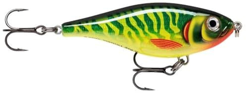 Rapala - Leurre de Pêche X-Rap Twitchin’ Shad - Matériel de Pêche avec Corps Transparent - Leurre Pêche en Mer - Profondeur de Nage 0.3-0.6m - Taille 8cm / 13g - Fabriqué en Estonie - Hot Perch