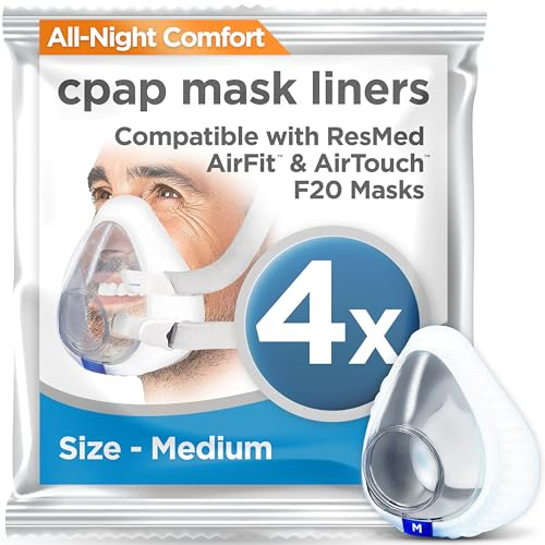 resplabs CPAP Mask Liners for ResMed AirFit F20 and AirTouch F20 Full Face Masks - Reusable, Washable Comfort Covers - 4 Pack (Medium)