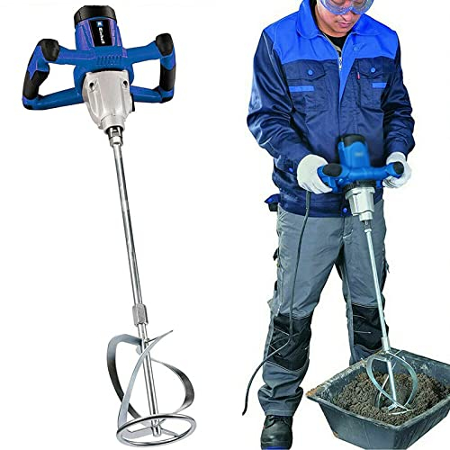 Betoniera Elettrica per Trapano, Miscelatore Cemento e Malta, Miscelatore per Malta Portatile da 2600W, Agitatore M14 Regolabile, per Miscelazione di Vernice, Liquame di Cemento, Calcestruzzo, Malta