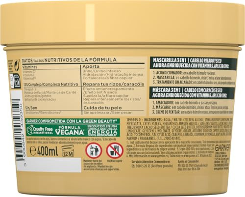 Garnier Fructis Hair Food Manteca De Cacao Mascarilla Rizos Nutridos Hårvård