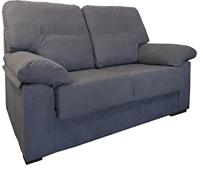 MUEBLIX.COM | Sofa Marcos, 2 Plazas, Diseño para Salón Moderno, Confortable, Armazón de Pino Gallego, Asientos de Goma Espuma, Gris