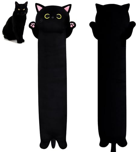 MUFEIRUO 80CM Lange Katze Plüsch Körperkissen, Lange Katze Kuscheltier Stofftier Katzen Kissen Plüschtiere，Kawaii Plüsch Sofakissen Geschenke für Freunde Kinder
