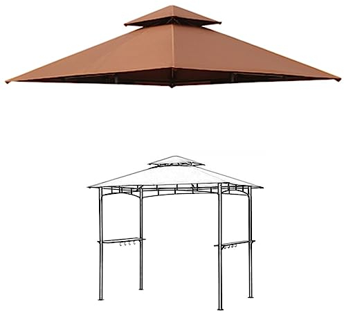NILZA Ersatzdach Pavillondach 3x3m, Gartenpavillon Ersatzabdeckung Doppeldach Schutzhaube, Ersatzbezug Dachbezug Für Garten Pavillon, Dunkelgrün (Size : Brown)