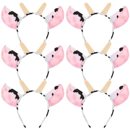 Beavorty 6st Tierisches Stirnband Kuhohren Stirnband Kind Halloween-party-haarreifen Kuhohren- Kuh Ohren Cosplay Haarschmuck Für Damen Stoff Dekorationen Die Kuh Mädchen