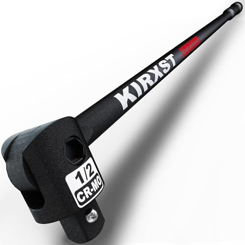 KIRXST 1/2 Drive Breaker Bar, 445 mm Pro Power Knuckle Breaker Flexi Bar, Flexible Handle Breaker Bar, Socket Wrench, Wheel Nut Spanner