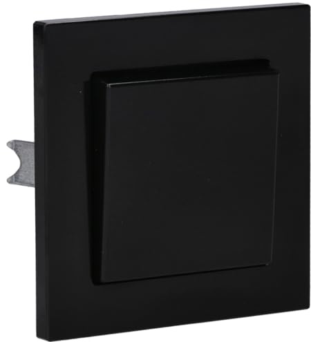JUNG Serie A Wechselschalter Set Schwarz | mit 506U Wippschalter Universal, A590SW Wippe, A5581BFSW Rahmen 1-fach
