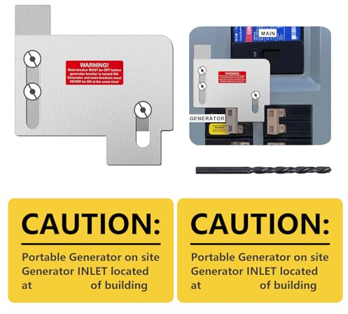 Generator Interlock Kit Compatible with Horizontal Main Cutler Hammer Only CH Series TAN Breaker 150 or 200 amp Panels, 1 1/2 Inch Spacing Between Main Circuit Breaker and Generator Circuit Breaker