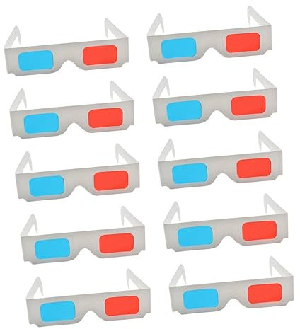 CAXUSD 50pcs Red Blue Anaglyph Glasses for Movies Lightweight Cardboard Material for Party Games and Movies Viewing