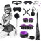 Sex Bondage Ties 11PCS BDSM Kit, Kit de Bdsms, Set de Juguetes Sexuales para Parejas Set Bondage Ajustable Juegos de Adultos para Parejas Set de Sujeción para Accesorios Sexuales (Púrpura)