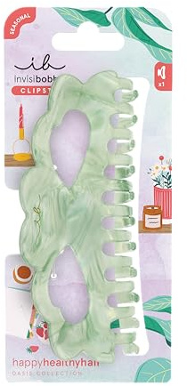 invisibobble - CLIPSTAR L Oasis Matcha Reset - Gran pinza para el cabello con sujeción fuerte - Diseño elegante en verde matcha relajante - Look de tendencia, sujeción segura y cuidado del cabello
