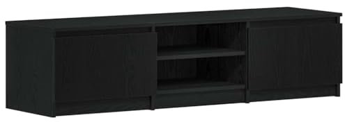 vidaXL Mobile TV Rovere Nero 140x40x36 cm in Legno Multistrato, Mobile TV, credenza TV, Armadio Hi-Fi, banco TV, Mobile Porta TV, Mobile multimediale
