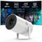 Mini Beamer Auto Trapezkorrektur mit Android TV, 210°Drehbarer, Smart Beamer WiFi6 Bluetooth mit 50% Zoom Full HD 1080P, Mini Projektor Heimkino/Outdoor für Handy Phone