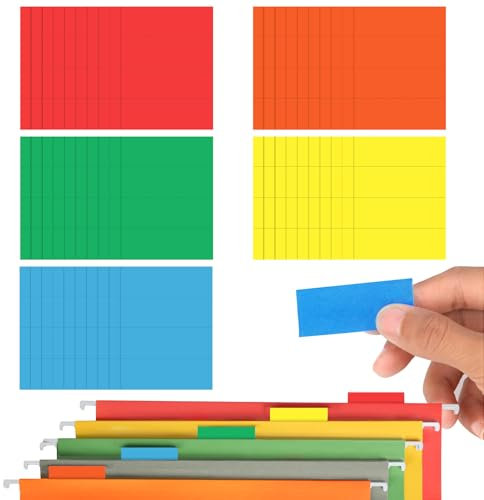 200 Stück Hängeregister Schilder Beschriftungsschilder Hängemappen Zubehör Schilder Für Vollsichtreiter Hängetaschen A4 Hängetasche Unireg Hängeregistratur 5 Farben