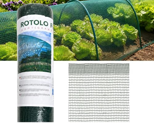 Rete Antigrandine per Orto Rotolo Rete Anti Gradine per Auto Giardino Antiuccelli a Doppia Trama Rinforzata Colore Verde Misura 1,5x10 Metri