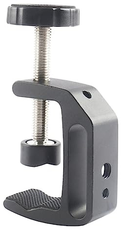 CONGARTENO C-klemme Schwarze Tischhalterung Hochleistungs aus Aluminiumlegierung und Kunststoff Verstellbare für Kamera und Blitzlicht für Indoor Fotografie