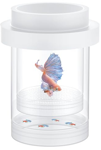 Pawfly Breeder Box for Fish Tank, Aquarium Breeding Box, Floating Guppy Breeder Trunk, Baby Fish Separator for Aquarium, Plastic Hatchery Incubator Isolation Case for Shrimp Betta Clownfish, Large