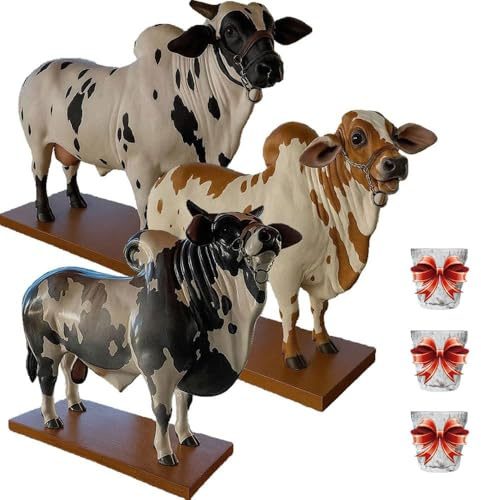 Dispensadores de Licor Nelore Bull 3 Unidades, Portabotellas 2025 Para Hombres Y Mujeres, Decantador de Alcohol de 2 L con 3 Vasos, Ideal Para Tu Bar En Casa, Contenedor Multiusos Para Bebidas