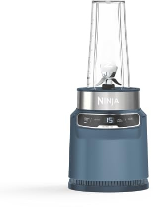 Ninja Blender with Auto-iQ, Blend in Cup, One Touch Controls, Make Smoothies, Milkshakes & Frozen Treats, Dishwasher Safe Parts, Stainless Steel Blades, 1000W, 2 x 700ml Cup, Denim Blue BN500UKBL1