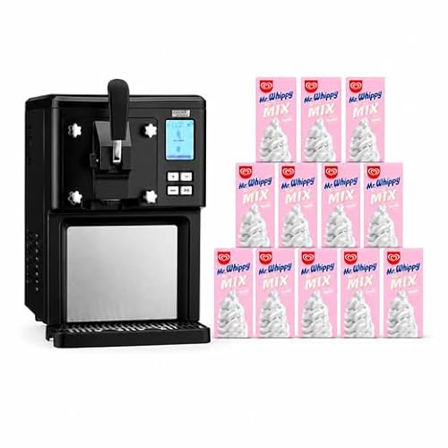 Cooks Professional Luxury Soft Serve Ice Cream Maker | 1.5L | Self-Cooling Compressor | Auto Cleaning | Digital Display | Perfect for Sundaes & Desserts | Includes 12 x 1L Mr Whippy Ice Cream Mix
