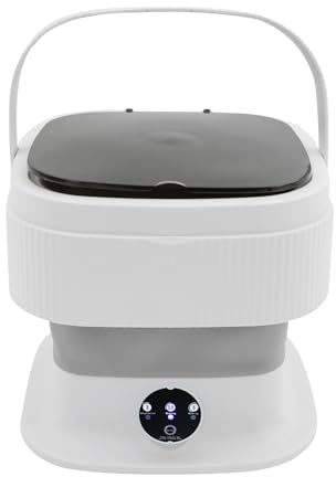 Mini lavatrice pieghevole, lavatrice portatile da 10 l, con cestello centrifuga, piccola lavatrice elettrica con 3 modalità di pulizia per campeggio, camper e dormitorio, semiautomatica