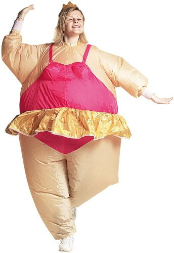 Playtastic Aufblaskostüm: Selbstaufblasendes Kostüm Ballerina (Halloween Kostüme aufblasbar, mit Batteriebetrieb, Fasching)