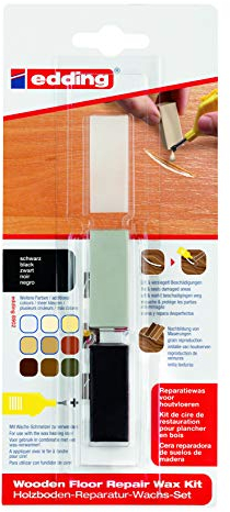 edding 8902 Holzboden-Reparaturwachs-Set - schwarz - 3 Hartwachse - zum Ausbessern von Schäden und Kratzern in Holzböden