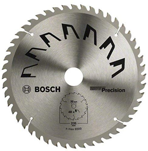 Bosch 1x Kreissägeblatt Precison (Sägeblatt für Holz, Ø 235 x 2.5/1.5 x 30/25 mm, 48 Zähne, ATB, mit 1x Reduzierring 25 mm, Zubehör Kreissäge)