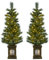 SPARKLES Set of 2 Pre-Lit 4ft (120cm) Frosted Christmas Xmas Pathway Garden Outdoor Trees, Polyester, Neutral, one Size