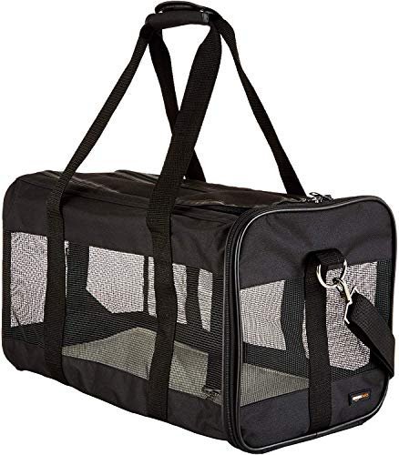 Amazon Basics Haustiertragetasche, weich für Hund, L, schwarz, L 50 x B 30.4 x H 30.4 cm