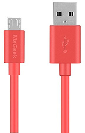MaGeek® 1,0m Micro USB cavo ad alta velocità USB 2.0 cavo di sincronizzazione e ricarica per Samsung, HTC, Sony, Motorola, LG, Google, Nokia e More (Rosa)