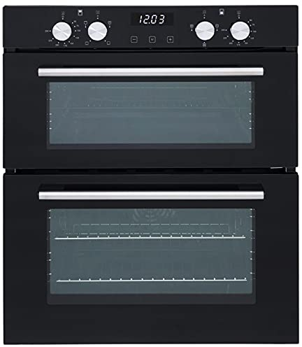 SIA DO101 60cm Black Built Under Double Electric Fan Oven With Digital Timer