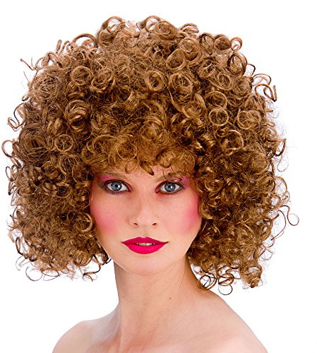 Wicked Costumes Adult 80's Brown Disco Perm Fancy Dress Wig