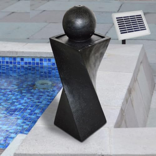 Solar Gartenbrunnen mit Pumpen-instant-Start-Funktion, Liion-Akku & Led-Licht für Terrasse, Balkon