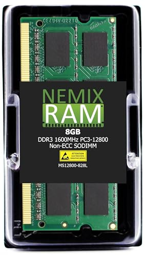 Memoria SODIMM de 8 GB (1 x 8 GB) DDR3-1600 MHz PC3-12800 2Rx8