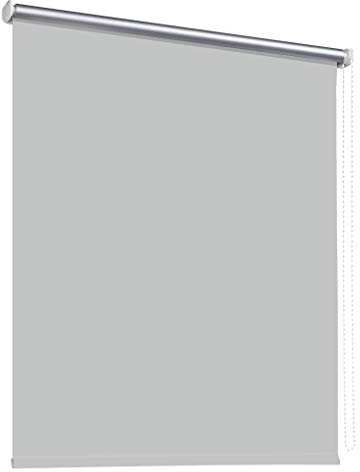 deko-raumshop Thermorollo Verdunkelungsrollo Hitzeschutz Seitenzugrollo Fenster Rollo 11 Farben Breite 60 bis 240 cm Stoff lichtundurchlässig Thermo Beschichtung Weiß Silber (130 x 175 cm/Grau)
