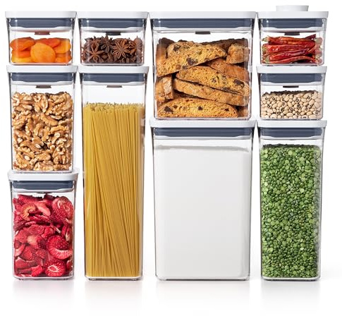 OXO 11236000 Good Grips 10 Piece POP Container Set, Plastic, White