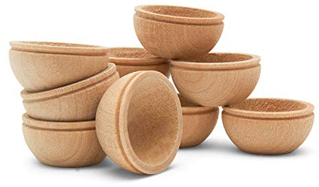 Woodpeckers Unfinished Wood Mini Bowl, 3/4 inch, Perfect for Scale Models, Dollhouse Dishes, Wood Craft Projects, and Sorting Activity, Pack of 100