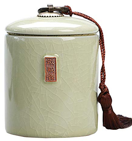 Jingyun Japanisches traditionelles Teedose-Keramik-Tee-Kanister-Tee-Glas-Ausgangsverzierung B06