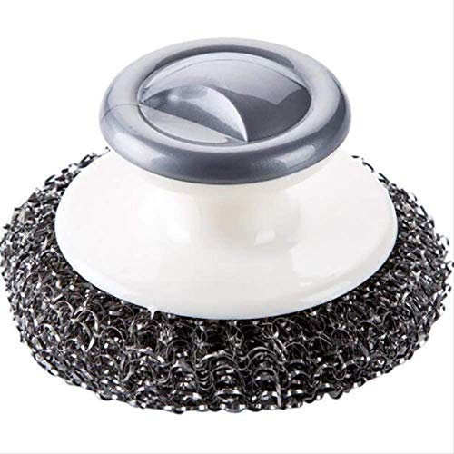 Stainless Steel Brush with Plastic Handle, Steel Wool Washing Pad, Kitchen and Bathroom Dishes, Pots and Pans Cleaning Brush